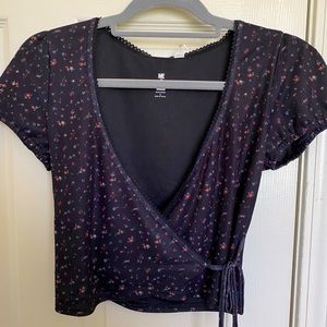 cute floral low cut top